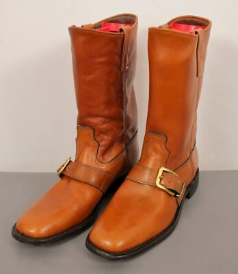 Botas de Colección Años 70 NOS Caramelo Marrón Dingo Hebilla 11.5 B Años 70 Puntera Cuadrada Foto 1 de 4