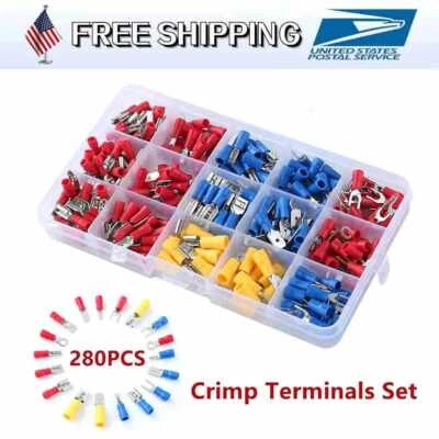 280PCS Insulated Wire Electrical Connectors Assortment Crimp Terminals Kit Set - Image 1 of 4