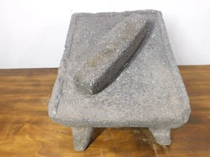 Antiguo Metate #6-Molinillo-Rústico-Completo-Viejo Mexicano--Primitivo-11x14.5x10 - Imagen 1 de 7