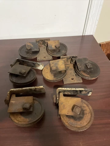 Vintage/ Antique metal barn door cable rollers ? barn door rollers 4” Cover