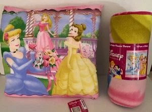 ~ Disney Princess - BLANKET THROW + CUSHION + ❤️ ALARM CLOCK Genuine Official - Picture 1 of 6