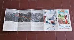 Brochure GRESSONEY Valle d'Aosta anni 50 depliant TURISMO vintage - Imagen 1 de 2