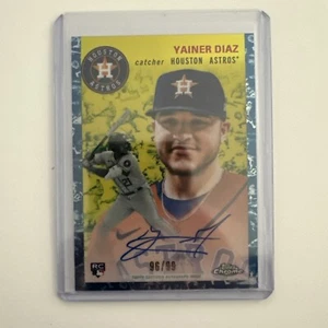 Yainer Diaz Rookie On Card Auto Blue Prism /99 Astros 2023 Topps Chrome Platinum - Picture 1 of 3