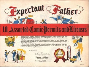 10 Assorted Comic Permits and Licenses - 1950s (?) - Sealed in Original Plastic - Picture 1 of 1