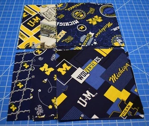 27 - Fabric Squares Lot 6" x 6" cut on point U of M football paisley rotary cut - Picture 1 of 7