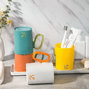 Mouthwash Cup Comfortable Grip Toiletries Creative Illusive Colors Mouthwash Cup - Picture 1 of 13