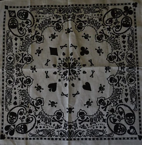 1x 100% Algodón 'BANDANA CALAVERA' (55cm x 55cm) Gorros, envoltura. N05 - Imagen 1 de 7