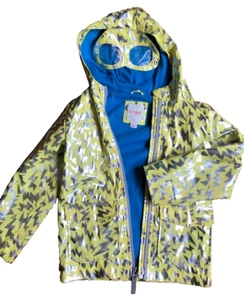 Size 5T Kids Cat & Jack Yellow Silver Super Hero Raincoat Jacket W/Hood & Mask - Picture 1 of 13