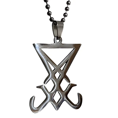 Sigil Of Lucifer Anhänger 61cm Halskette Stahl Linkshänder Path Luciferian - Bild 1 von 4