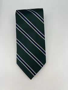 Brothers Ltd. Silk Neck Tie Green Blue Stripe Design Vintage  - Picture 1 of 6