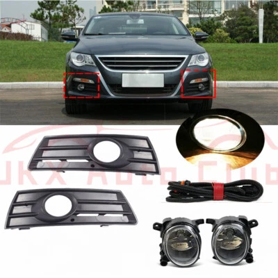 2Pcs Front Driving Lights Fog Lamps Wiring Grilles p For Volkswagen CC 2009-2012 - Image 1 of 4