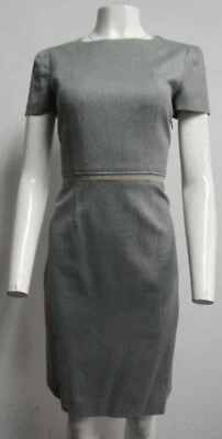 MOSCHINO CHEAP & CHIC light grey wool sheath dress w/ insets SZ 42/8 - Image 1 of 4