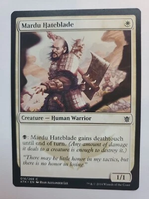 MTG Magic The Gathering Card Hateblade disease Creature Human Warrior White - Image 1 of 2