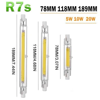 LED R7s COB 78mm 118mm Dimmable Glass Tubes 15W 30W Lamp Replace Halogen Bulbs🔥 - Image 1 of 4
