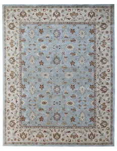 Soraya Blue Handmade Contemporary Oriental Style 100% Woolen Area Rugs & Carpet - Picture 1 of 15