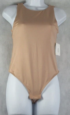 Alfani Women's High-Neck Thong Bodysuit, Latte Cafe Nude Beige, Large - Image 1 of 2