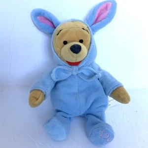 Disney Store Easter Bunny Winnie The Pooh Bear Bean Bag  Plush Lovey 9” W/ears - Picture 1 of 10
