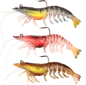 ๐ฃ 3PCS Soft Shrimp Fishing Lures โ Pre-Rigged Swimbaits for Trout & Bass - Picture 1 of 7