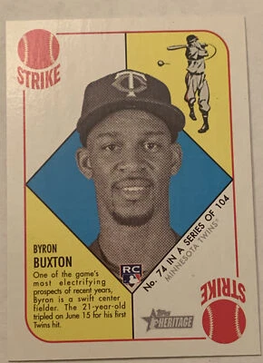 2015 Topps Heritage '51 Collection #74 Byron Buxton RC Rookie Quantity Available - Image 1 of 2