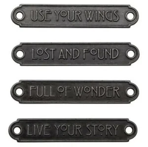 🔥Tim Holtz Idea-ology Metal Word Plaques 4pcs #TH94246 Crafting NEW🔥 - Picture 1 of 1