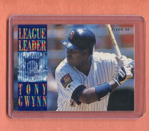 TONY GWYNN SAN DEIGO PADRES 1995 FLEER BASEBALL LEAGUE LEADER INSERT CARD #6