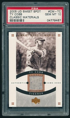 Pantalones Upper Deck Sweet Spot Classic Materials Ty Cobb GU 2005 SP PSA 10 gemas como nuevos Foto 1 de 2