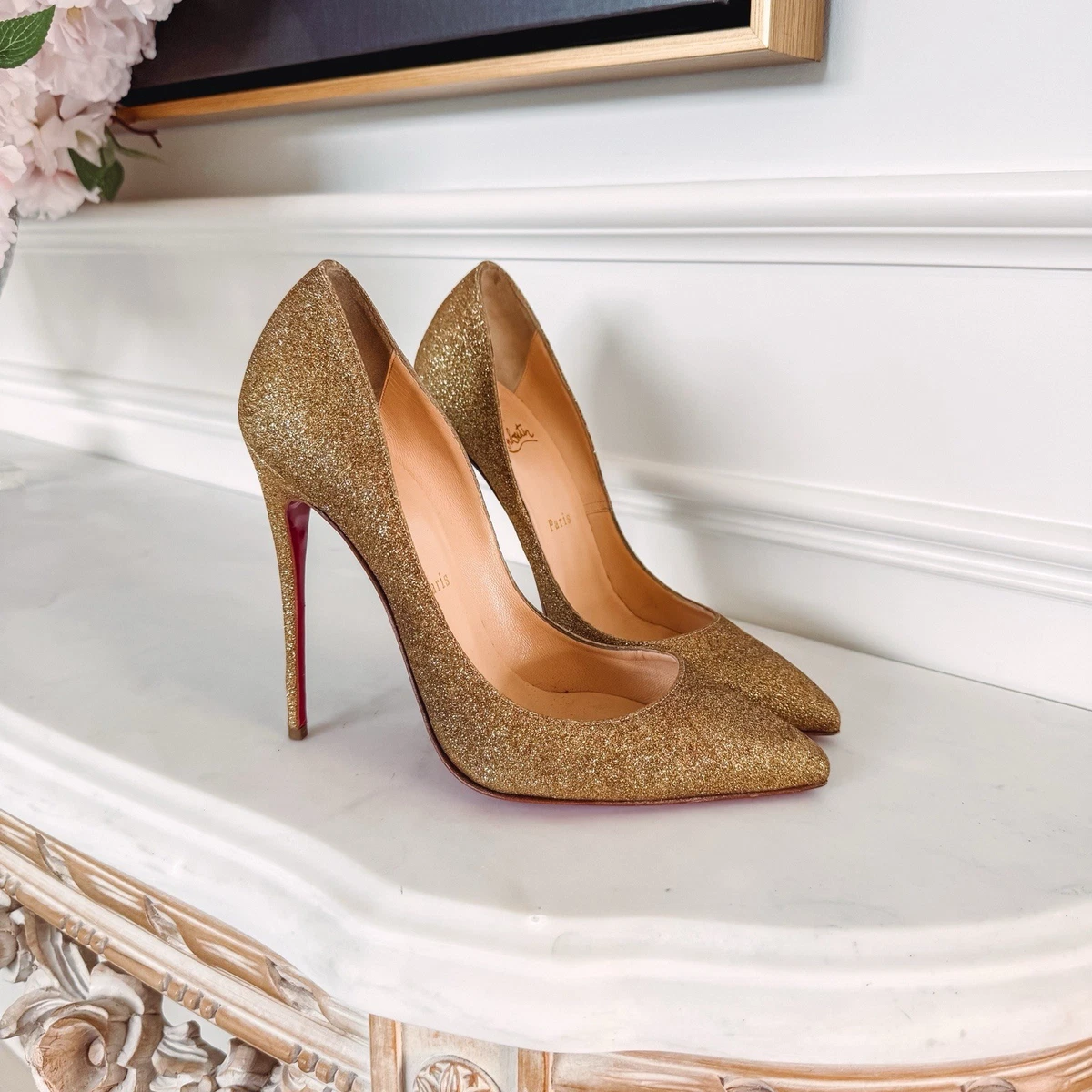 Christian Louboutin Gold Heels for Women for sale - eBay