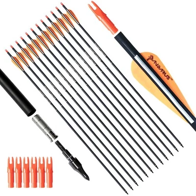 PANDARUS 射箭 30/32/28 英寸碳练习狩猎箭带可拆卸 — 第 1/4 张图片