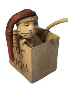 August Moon Boxed Cat Present “For You” Kitty Nodder Figurine 2004 Dan DiPaolo - Picture 1 of 12