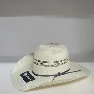 Ariat Tonal Straw Cowboy Hat Multi Mens Size 7 3/8 (READ DESCRIPTION) - Picture 1 of 7