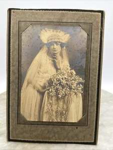Vintage Braut Foto Parkman Studios 20’s-30’s 6x4.5” - Bild 1 von 4