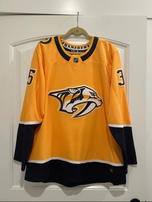 Camiseta Adidas Auténtica Nueva Sin Etiquetas NHL Nashville Predators Pekka Rinne Talla EE. UU. 54/XL Foto 1 de 4
