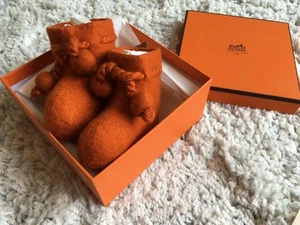 HERMES baby first shoes adorable orange color fashion accessory luxury present - Picture 1 of 4