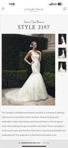 Casablanca Wedding Gown/Dress Style 2197 In Wedding Preservation Box Sz 00 - Picture 1 of 6