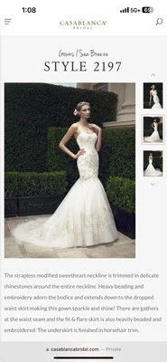 Casablanca Wedding Gown/Dress Style 2197 In Wedding Preservation Box Sz 00 - Image 1 of 4