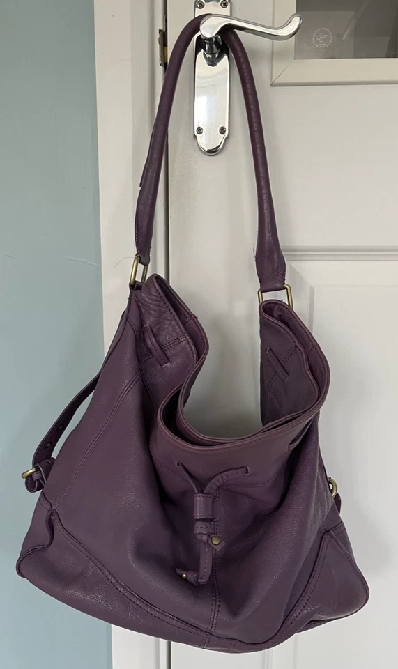 OASIS Purple Leather large tote handbag - Image 1 of 4