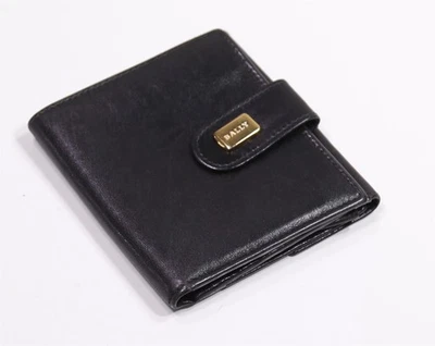 Cartera de cuero Bally de colección plegable de cuero negra Foto 1 de 4