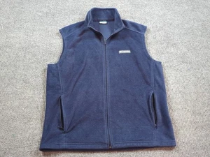 Columbia Vest Jacket Mens Large Blue Full Zip Fishing Hiking Fleece - Picture 1 of 7