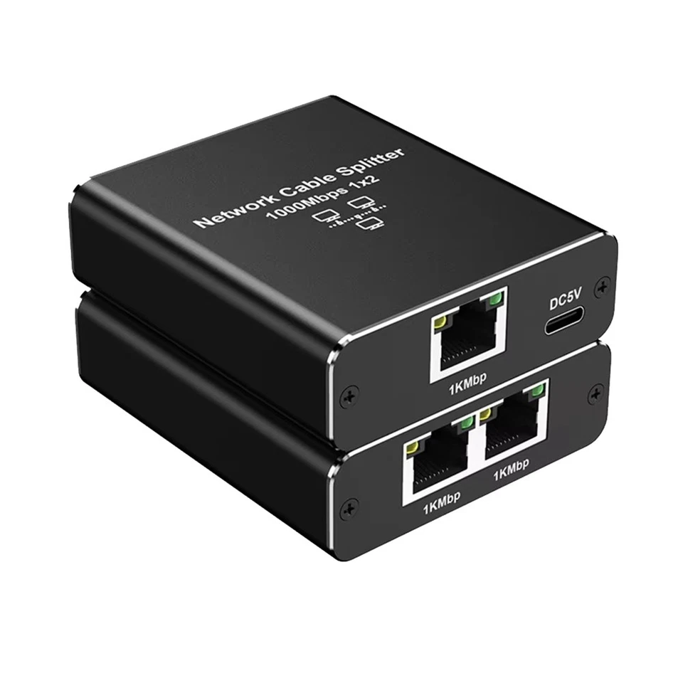 Adattatore Ethernet 1000Mbps LAN Internet Splitter Cat 6 RJ45 Gigabit Switch4129 - Immagine 1 di 1