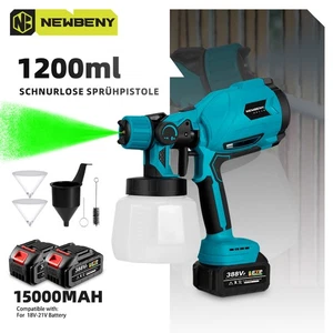 Akku Farbsprühsystem Wandfarbe Lacke Lasuren Farbsprühgerät Spritzpistole 2 Akku - Bild 1 von 11