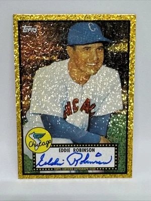 2011 Topps Lineage Autograph Reprint Gold Refractor Eddie Robinson #RA-ER 10/10 - Image 1 of 4