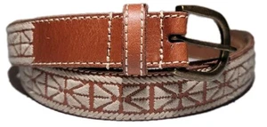 Lucky Brand braun/weißer Ledergürtel Damengröße Medium  - Bild 1 von 12