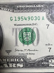 March 09, 1954 (G 19549030 A) BIRTHDAY Note $2 Two Dollar Bill *UNC* - Picture 1 of 3