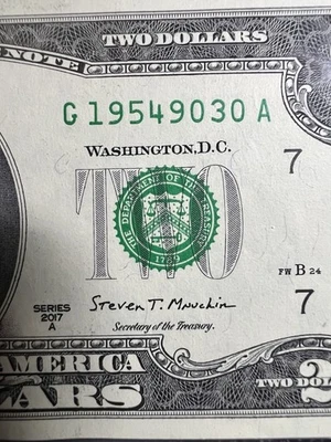 March 09, 1954 (G 19549030 A) BIRTHDAY Note $2 Two Dollar Bill *UNC* - Image 1 of 3