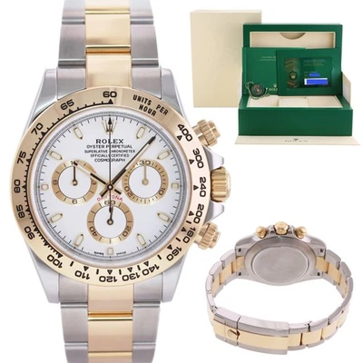 2022 NEW PAPERS Rolex Daytona 116503 White Chronograph Two Tone Gold Steel Watch - Image 1 of 4