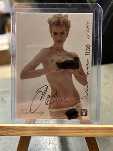 1998 Playboy DAPHNE DECKERS Jumbo Celebrity  Card Autograph AUTO 1130/1300 #2DD - Picture 1 of 3