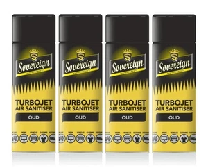 Sovereign Turbojet Air Freshener & Sanitiser - Designer Scent 500ml x4 | OUD - Picture 1 of 3
