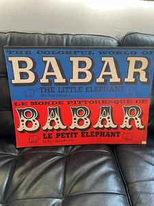 1961 THE COLORFUL WORLD OF BABAR Jean De Brunhoff 14X20" Coloring Painting Book - Picture 1 of 8