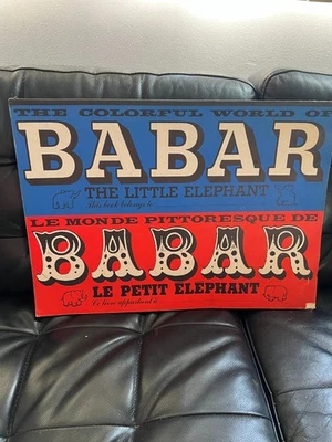 1961 THE COLORFUL WORLD OF BABAR Jean De Brunhoff 14X20" Coloring Painting Book - Image 1 of 4