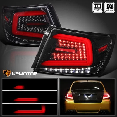 For 2008-2014 Subaru Impreza WRX STI Jet Black Tail Lights LED Sequential Bar Foto 1 de 4